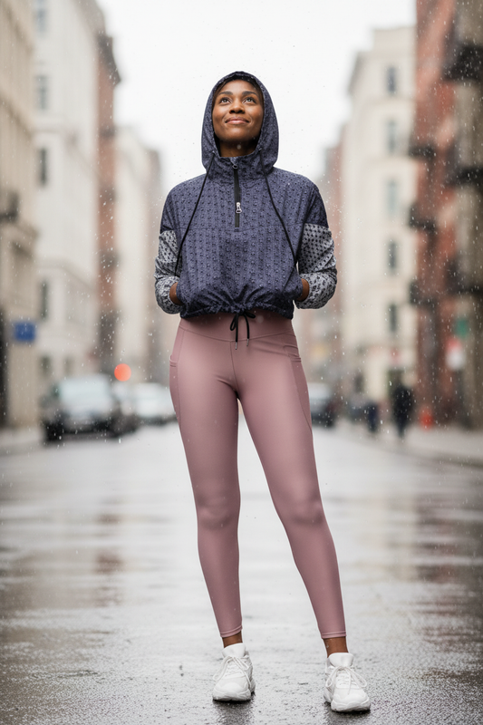 Bicycle Print Windbreaker - Rain Hood Up