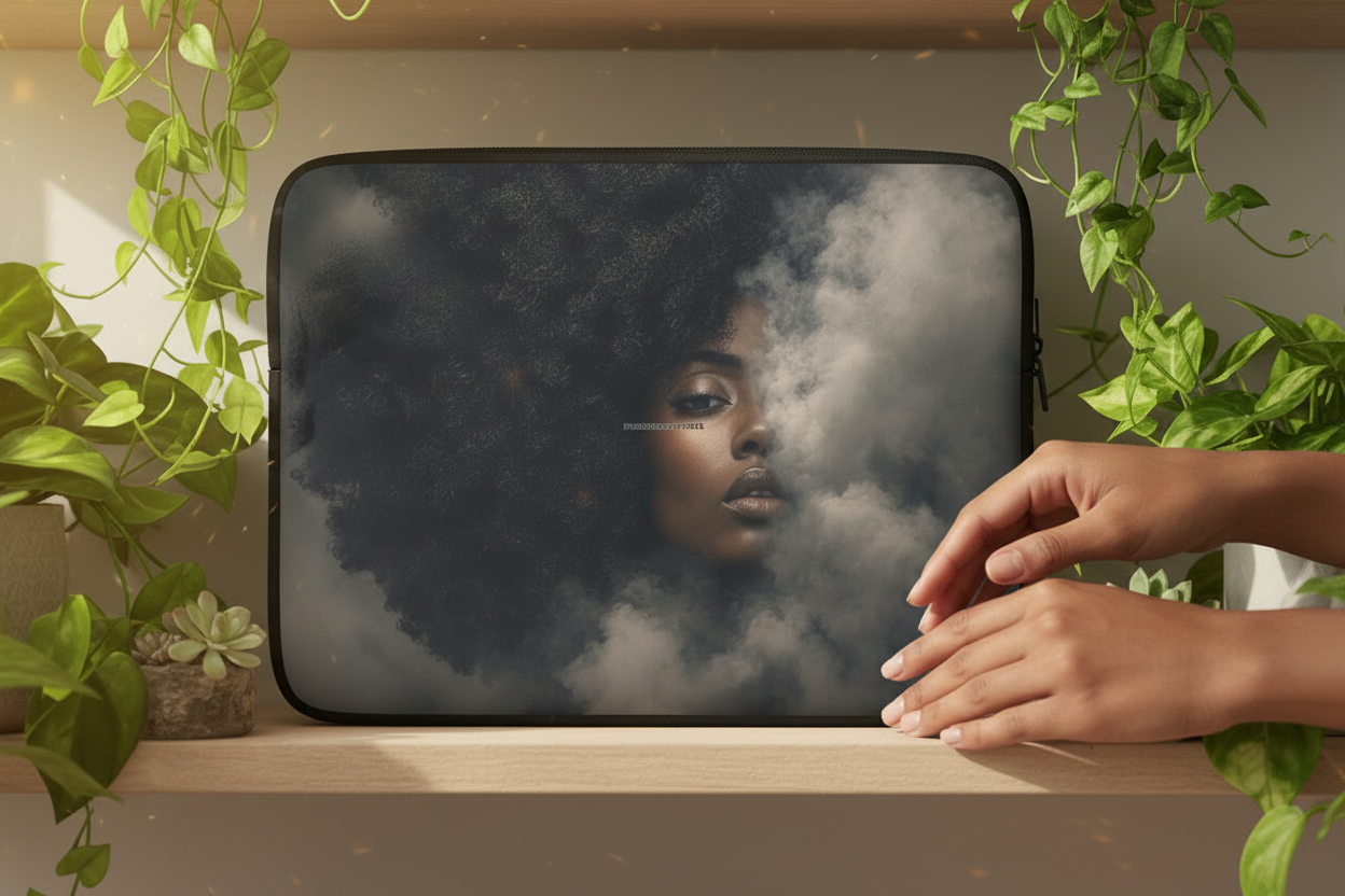 Curls Through Clouds Laptop Sleeve – Lifestyle