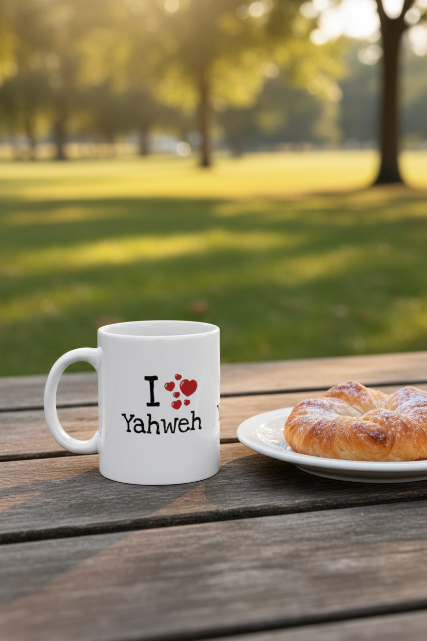 I ❤️ Yahweh Mug – Park Table No Person
