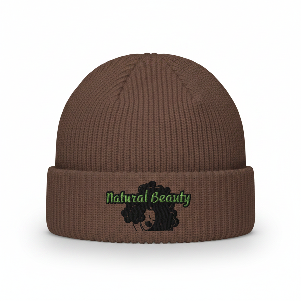 Natural Beauty Beanie – Brown Front
