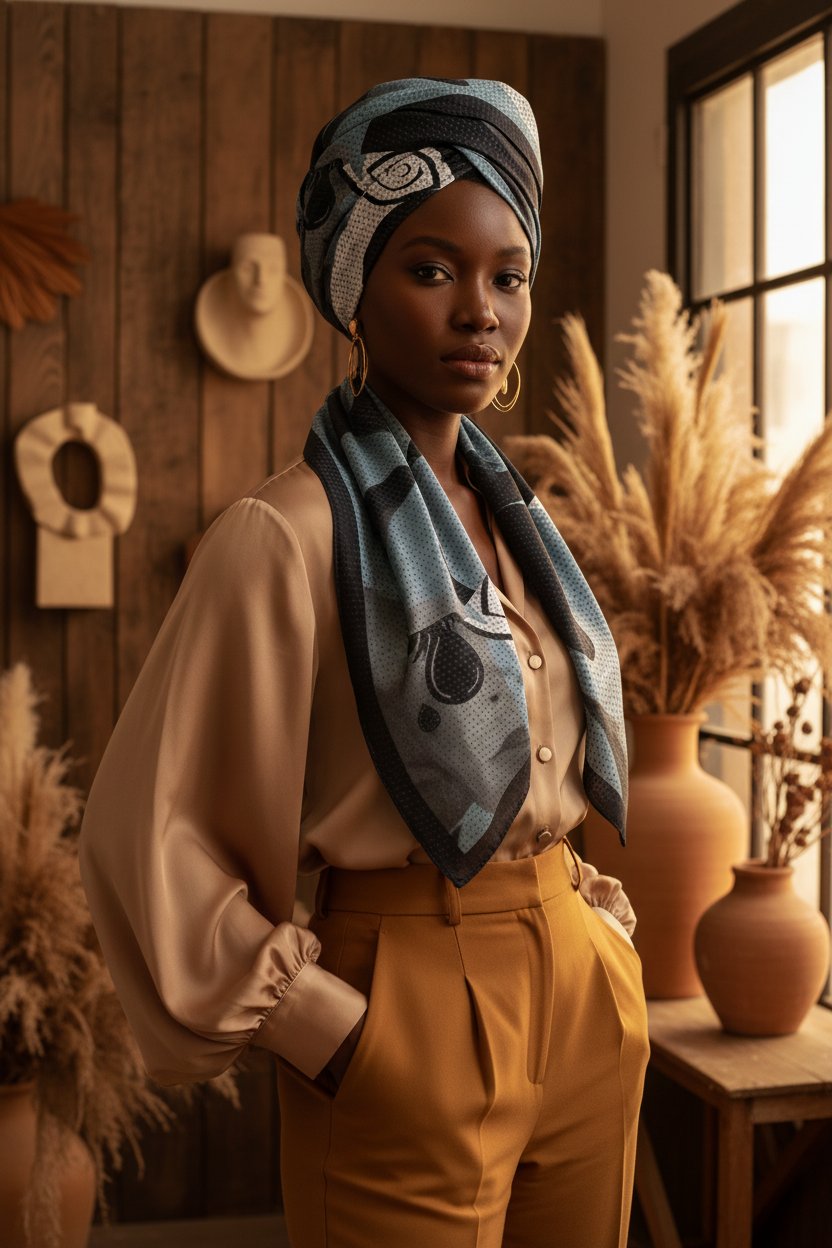 Abstract Art – Full Head Scarf