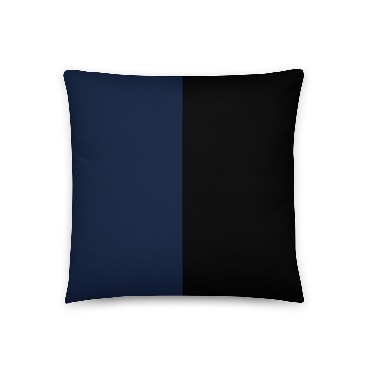 Flower Hat Lady Pillow featuring a two-tone design with navy blue and black colors, ideal for adding a stylish and modern touch to home decor.