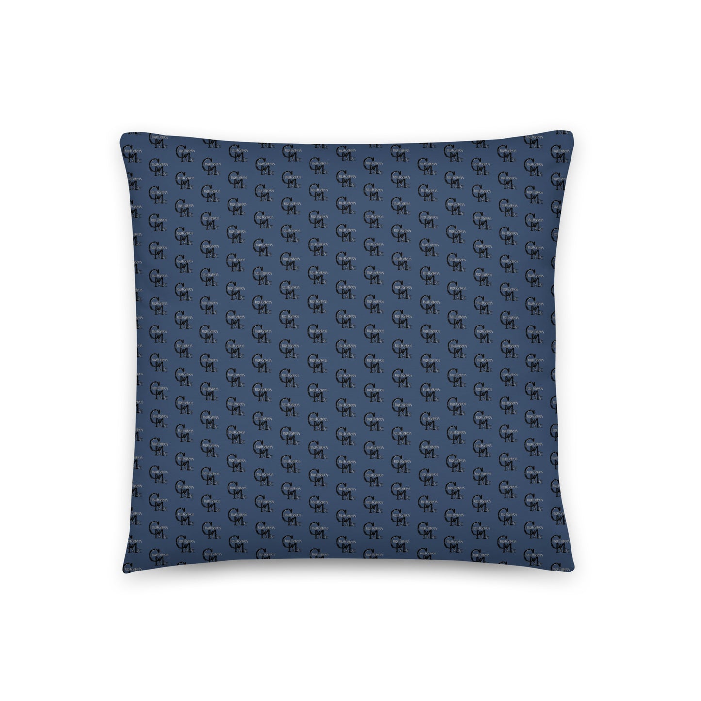 Melanin Made Blue Pillow with a deep blue background and a subtle repeating pattern, ideal for stylish home decor and melanin-rich imagery enthusiasts.