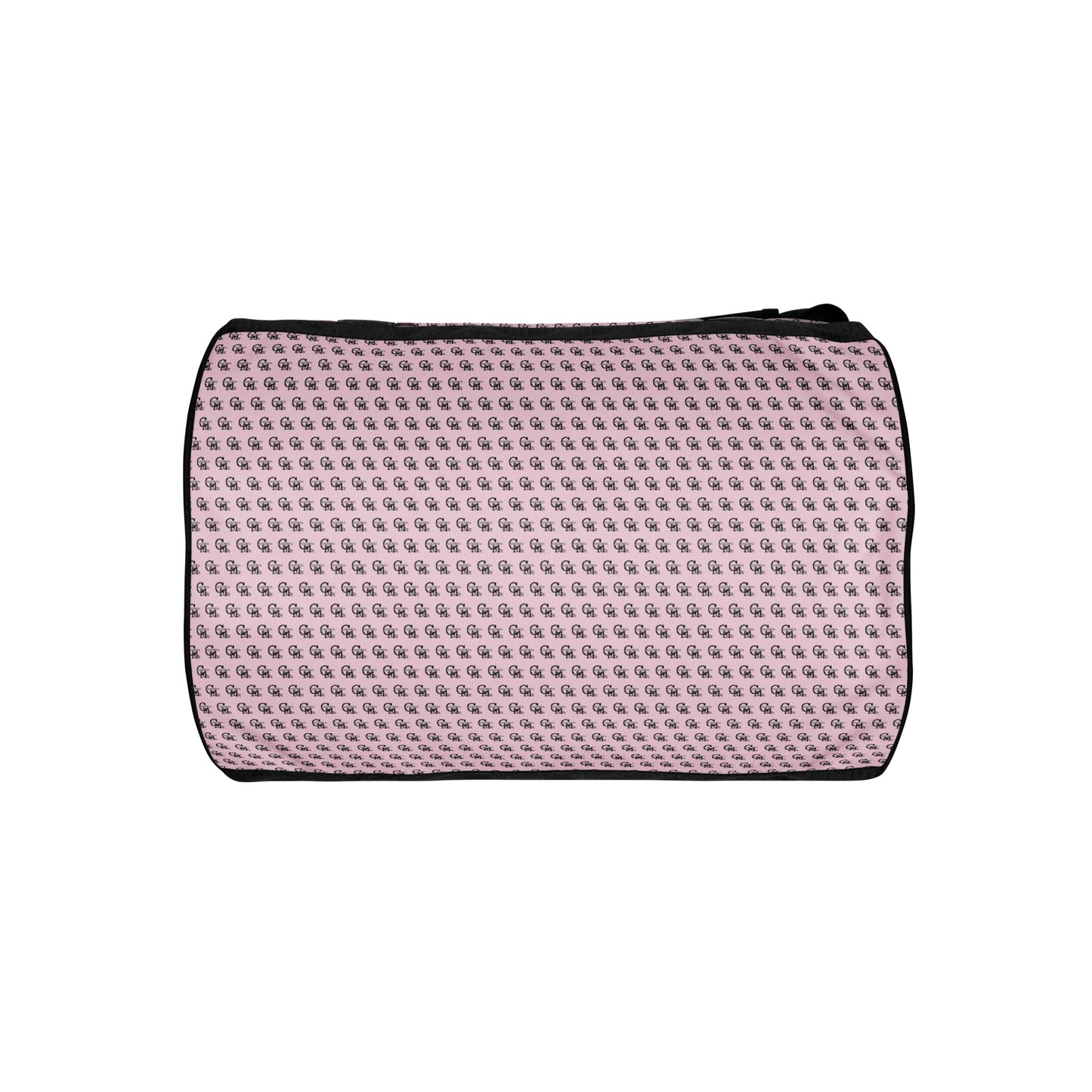 Gym Bag – Pretty in Pink featuring a compact design with a pink all-over print pattern and black trim, ideal for carrying workout essentials with style.