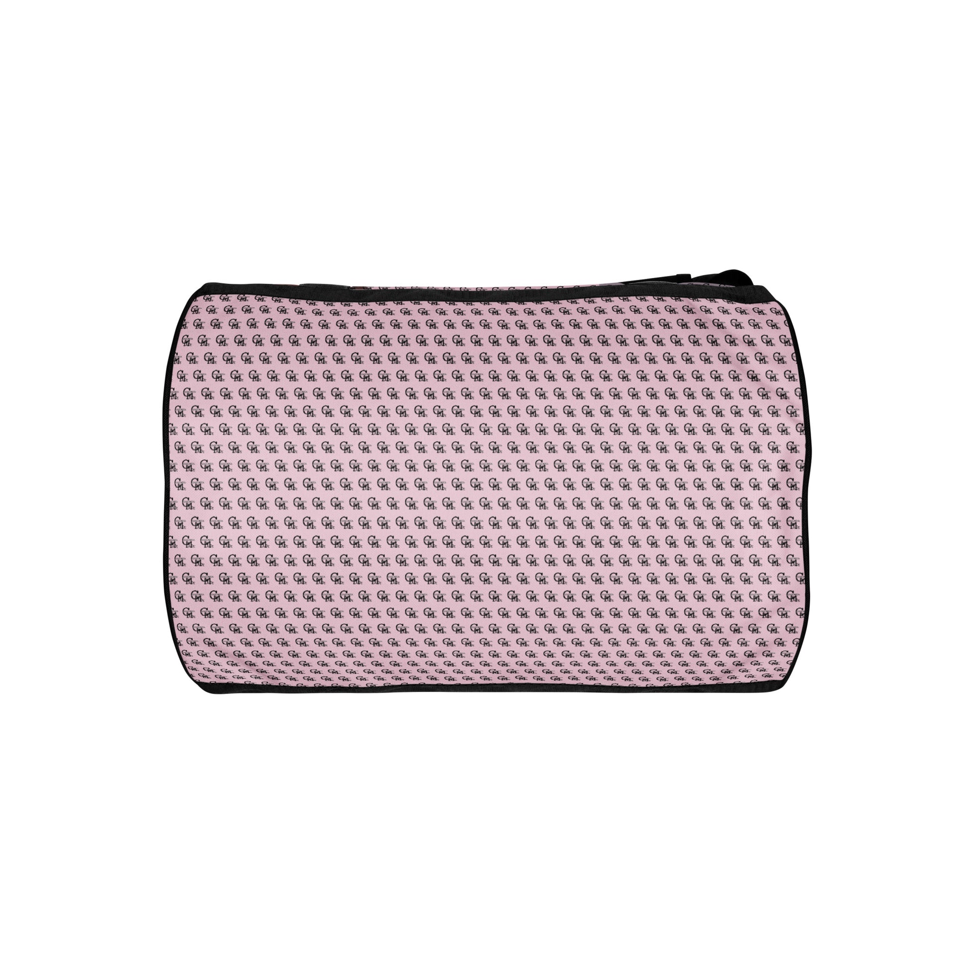 Gym Bag – Pretty in Pink featuring a compact design with a pink all-over print pattern and black trim, ideal for carrying workout essentials with style.