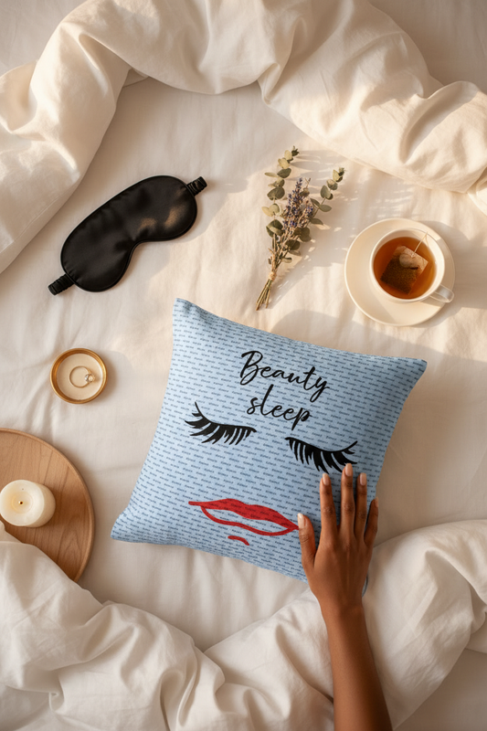 Beauty Sleep Pillow – Overhead Flat Lay
