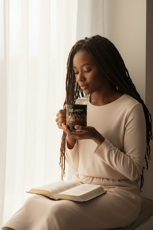 Black Christ Last Supper Mug - Lifestyle
