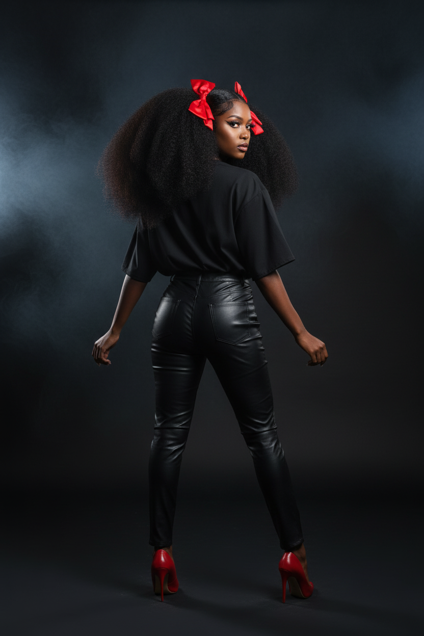 Black Queen Portrait Tee - Back Moody