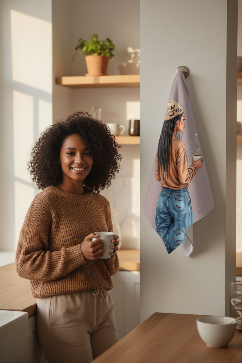 Chilling with Morning Coffee – Hanging Towel