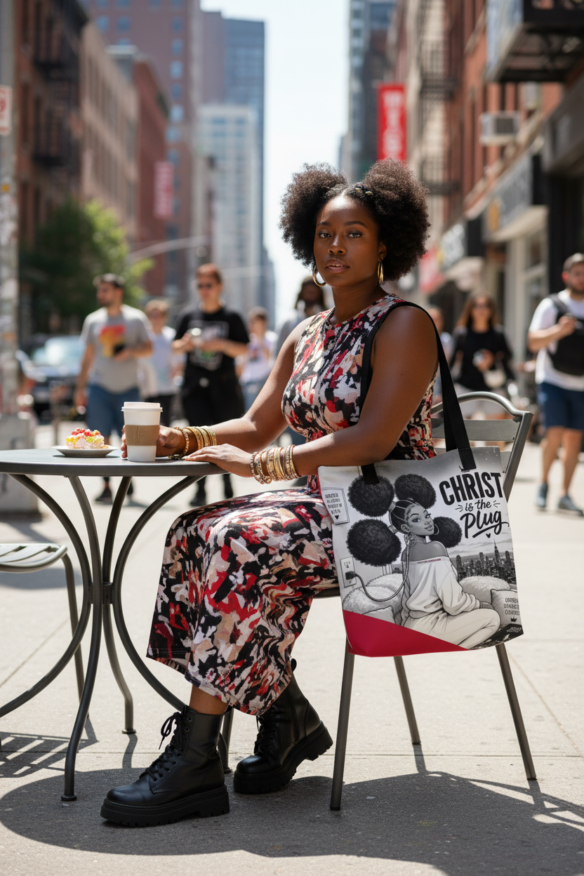 Christ Is the Plug Tote Bag — Punk Rocker Sidewalk Diner