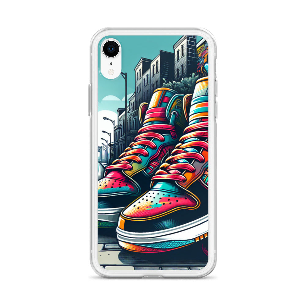 Clear Case – Sneaker on the Block featuring vibrant, detailed sneaker artwork with melanin-rich imagery and purpose-driven messaging, blending faith-inspired apparel and inspirational gifts.