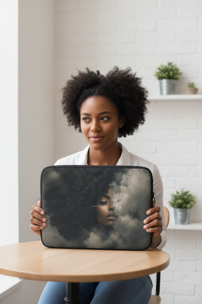 Curls Through Clouds Laptop Sleeve Lifestyle