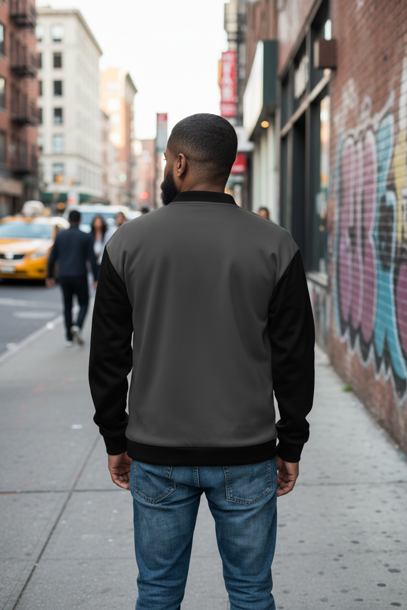 Dark Camo Puzzle Bomber - Back