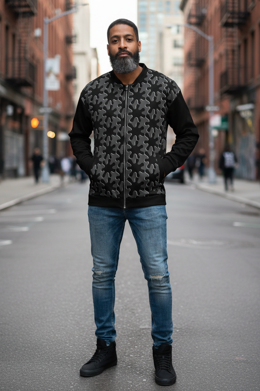 Dark Camo Puzzle Bomber - Front