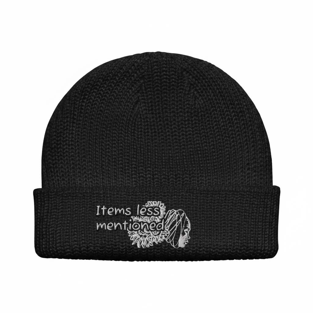 Floral Crown Beanie – Black Front