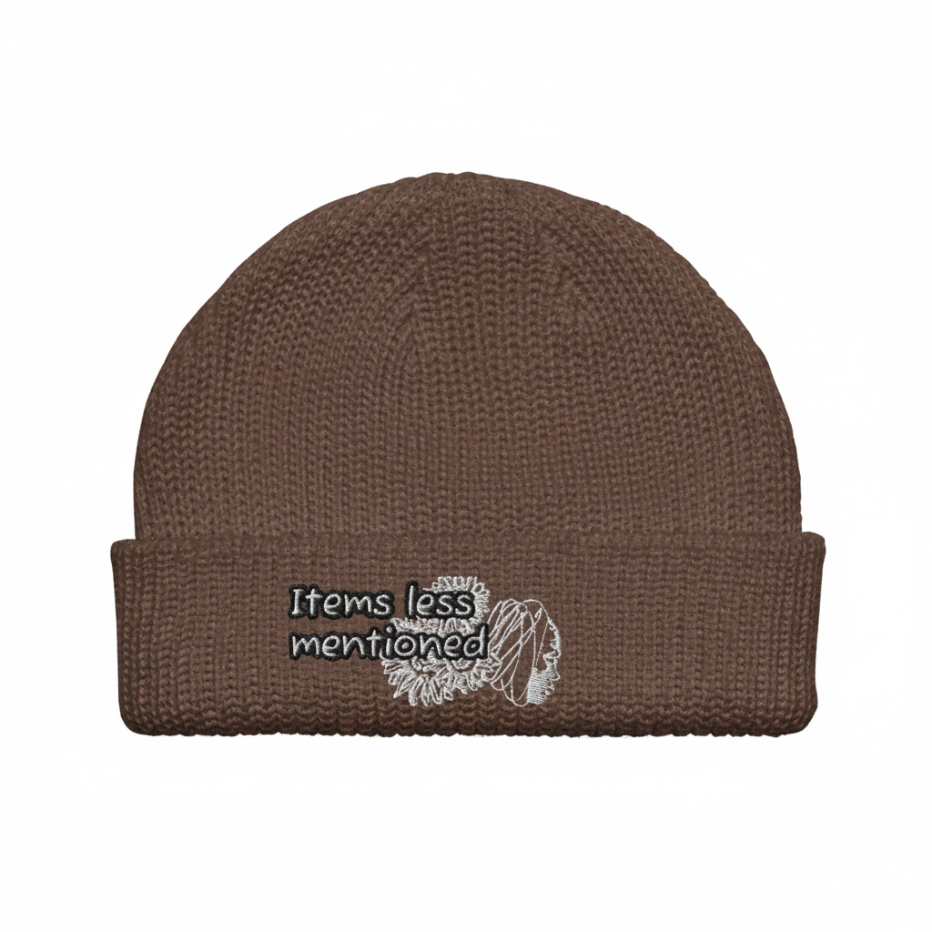 Floral Crown Beanie – Brown Front