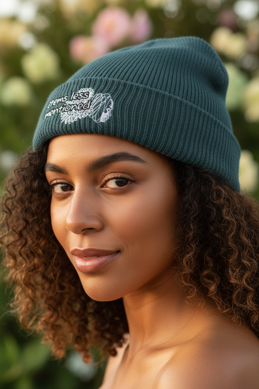 Floral Crown Beanie – Headshot Teal