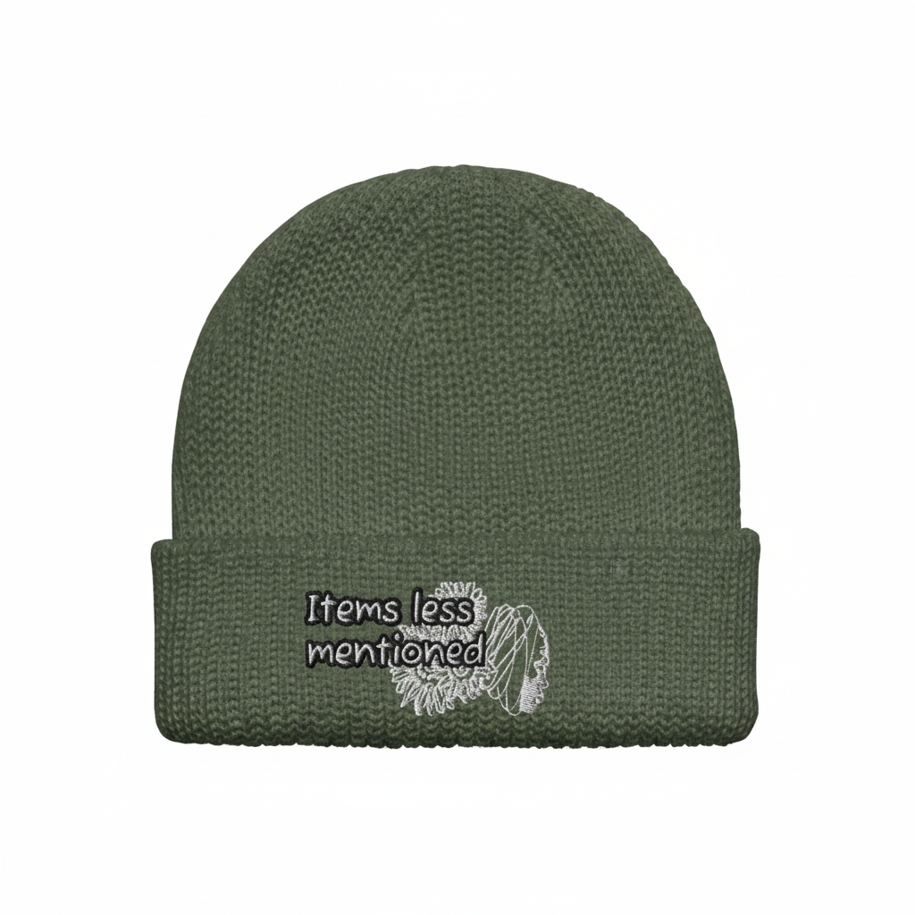 Floral Crown Beanie – Olive Front