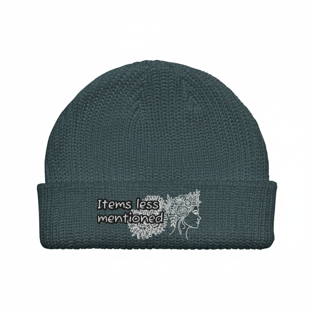 Floral Crown Beanie – Teal Front
