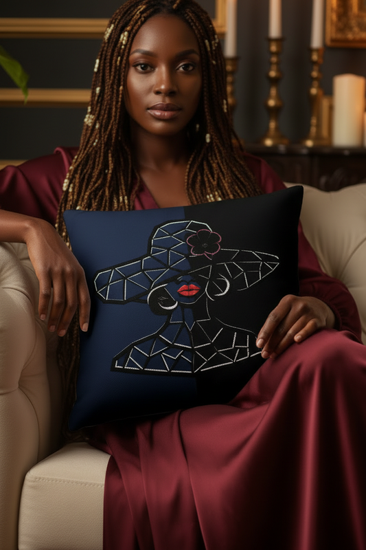 Flower Hat Lady Pillow – Tight Zoom