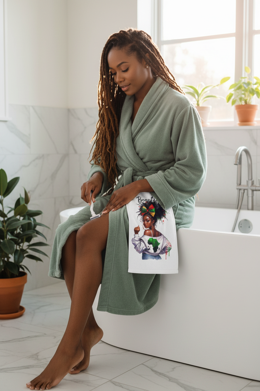 Hand Towel Beautiful – Sitting on Tub Shaving