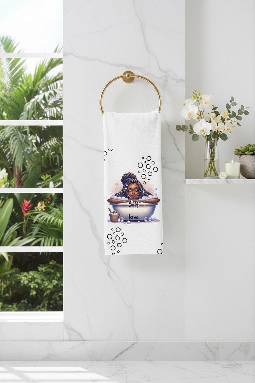 Hand Towel Self Care – Marble Gold