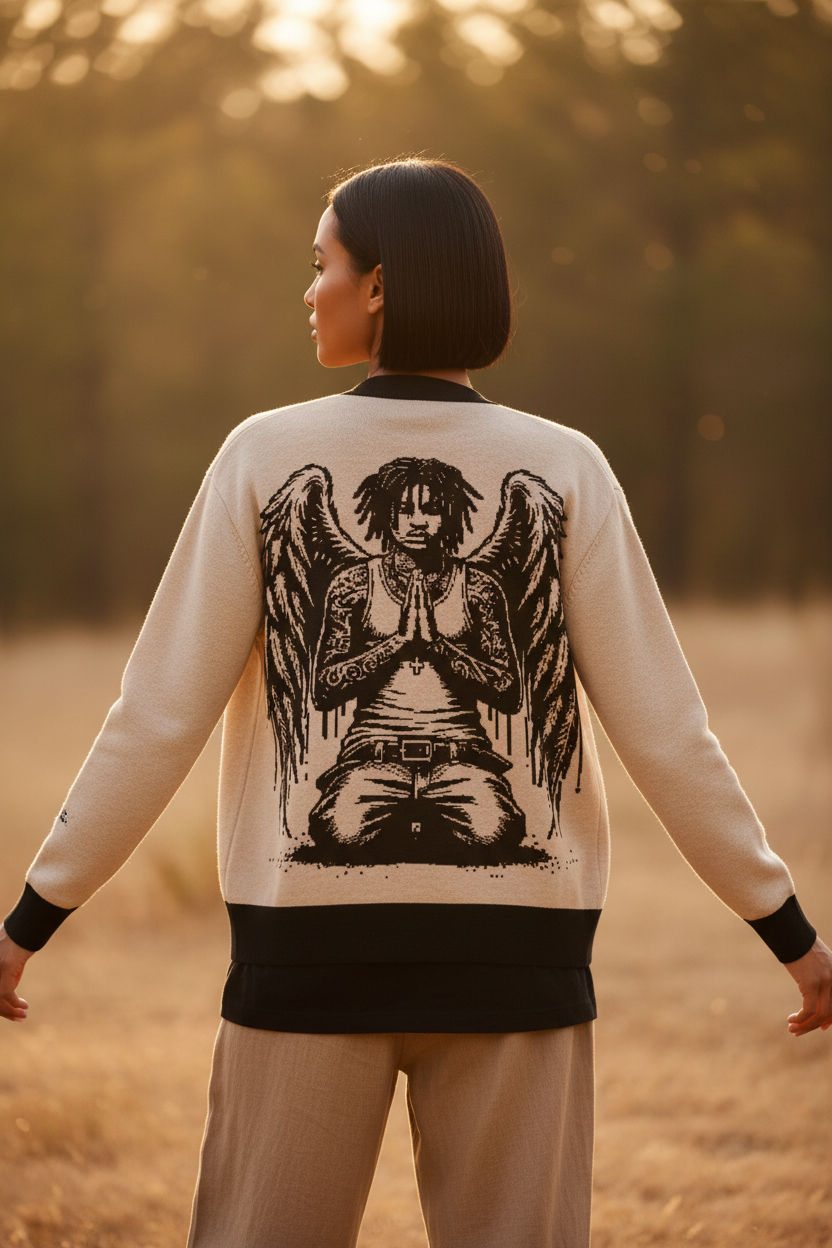 Knitted Cardigan Divine Locs – Back