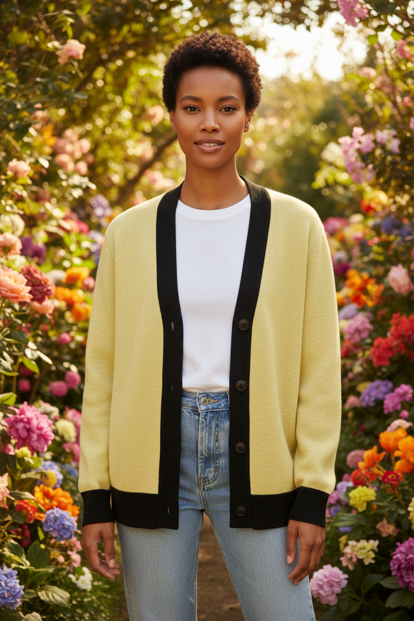 Knitted Cardigan Mad Flower – Front
