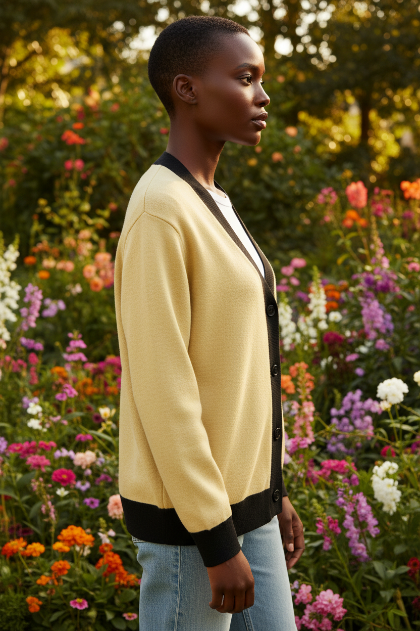 Knitted Cardigan Mad Flower – Side