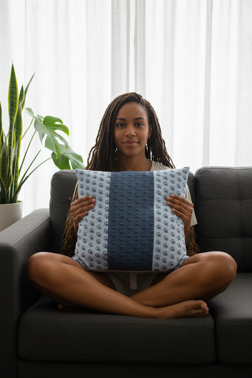 Melanin Made Blue Pillow Lifestyle