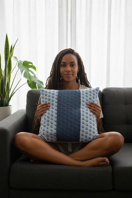 Melanin Made Blue Pillow Lifestyle