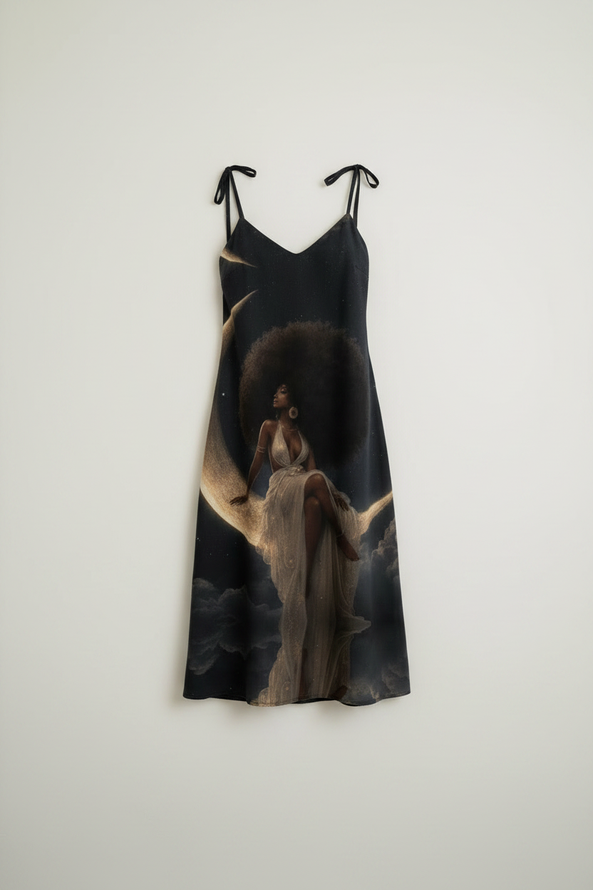 Moon Goddess Midi Slip Dress – Close Up