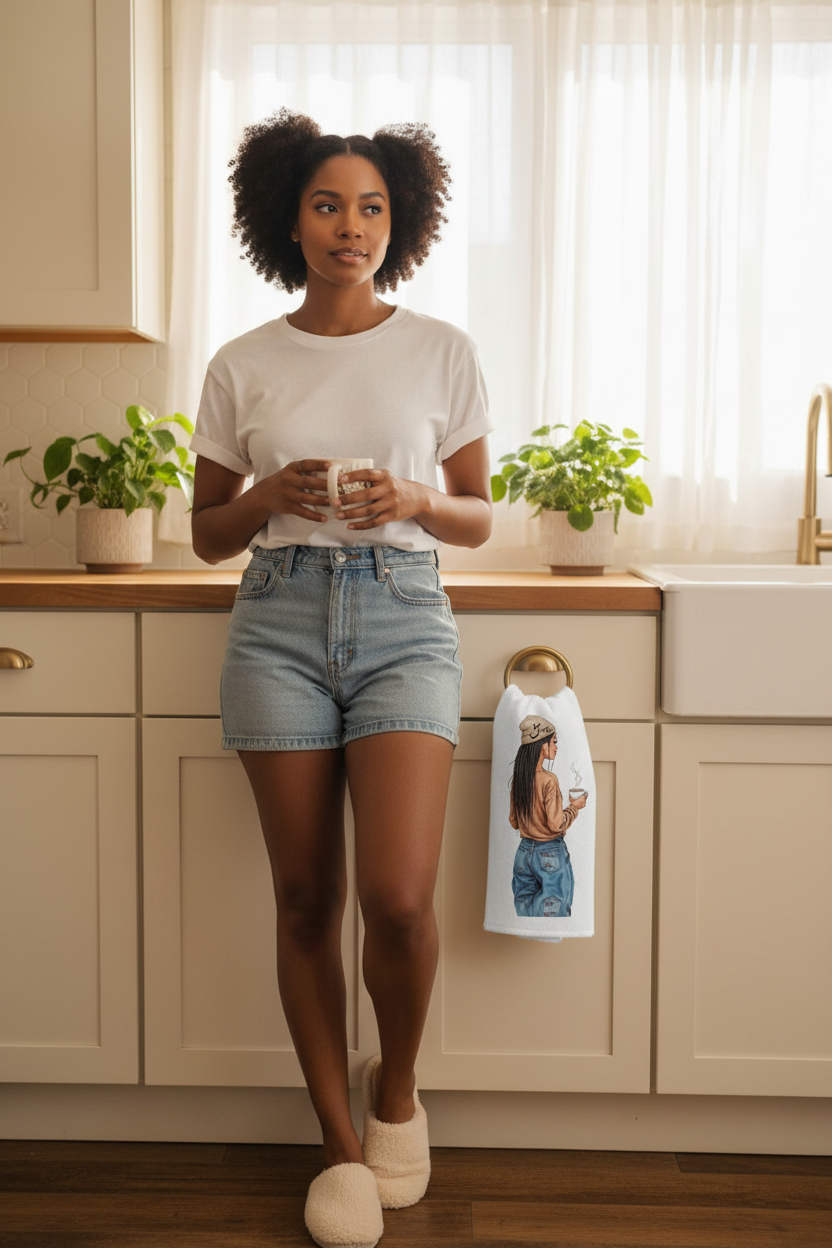 Morning Coffee White – Two Afro Puffs