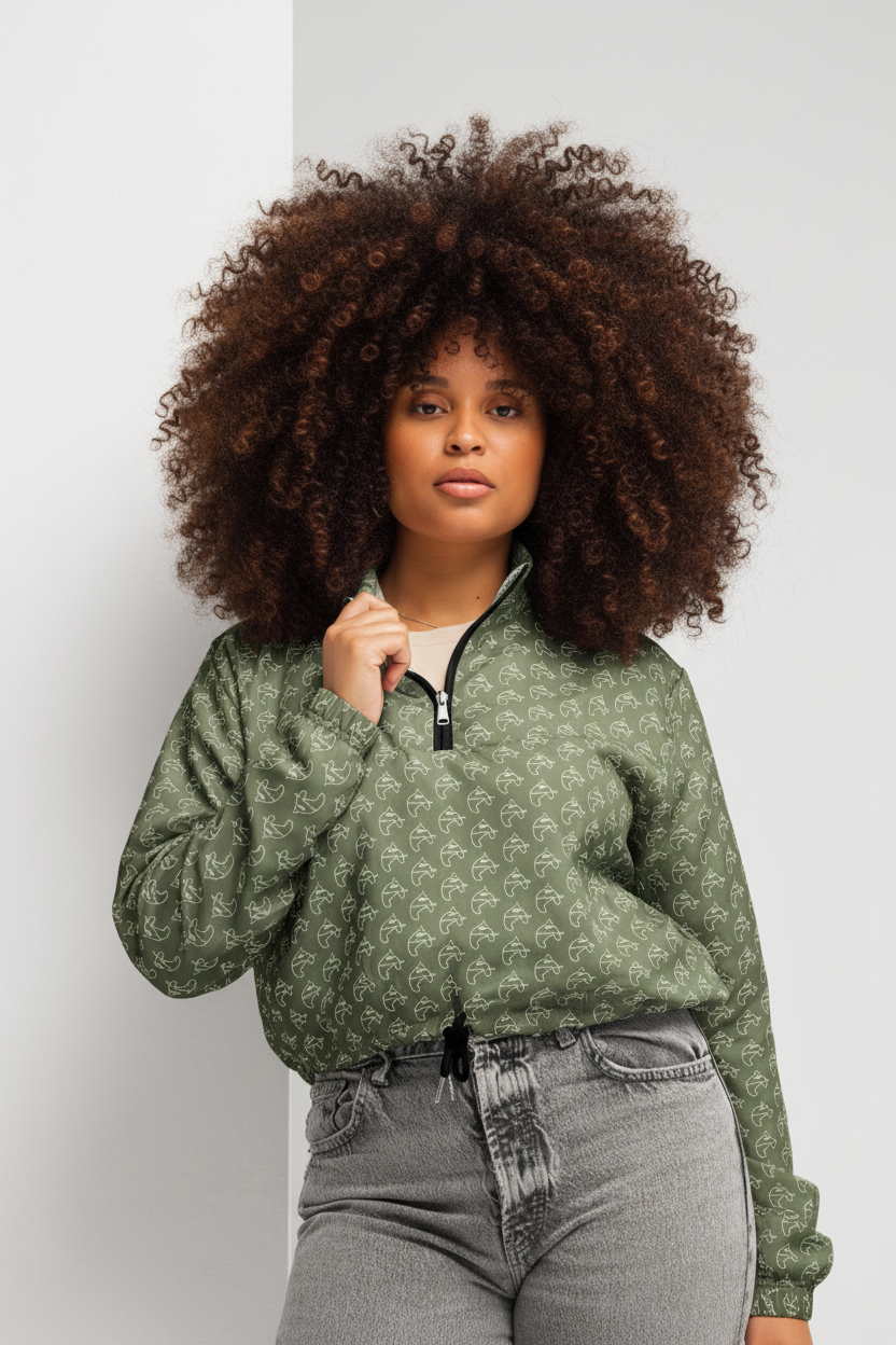 Olive Green Windbreaker - Front