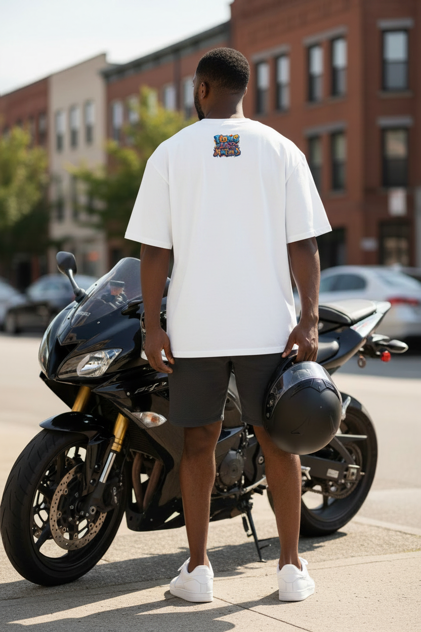 Ruff Neck Beatz Back Logo Motorcycle