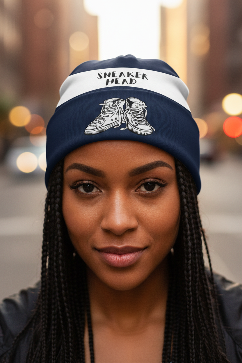 Sneaker Head Beanie AOP – Headshot