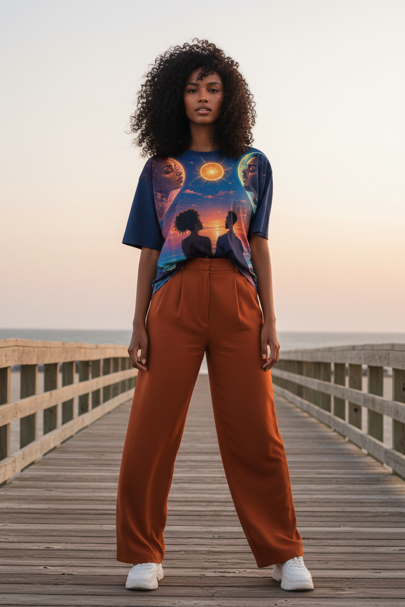 Sun & Moon Tee - Front Lifestyle
