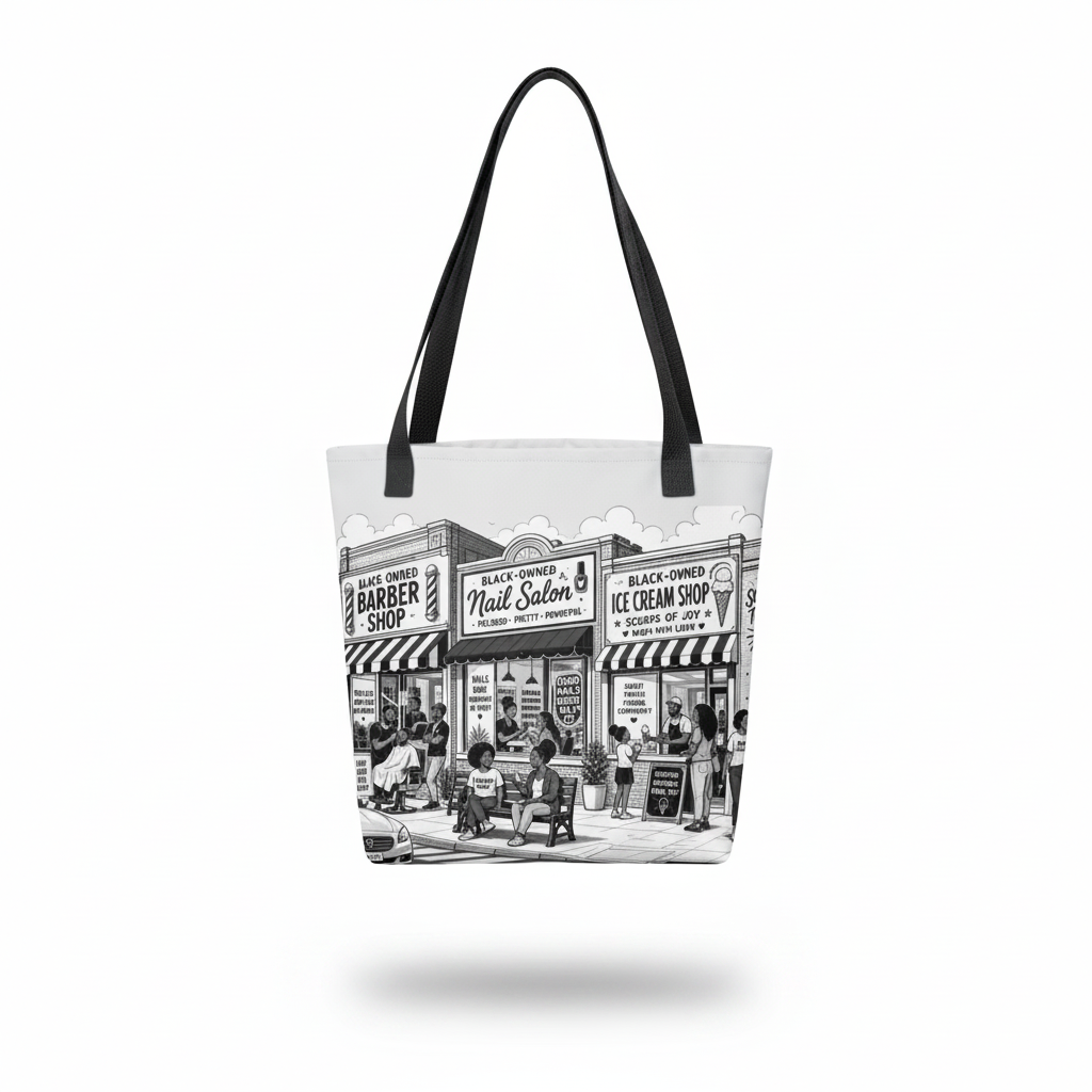Support Black Business Tote – No Hand v2