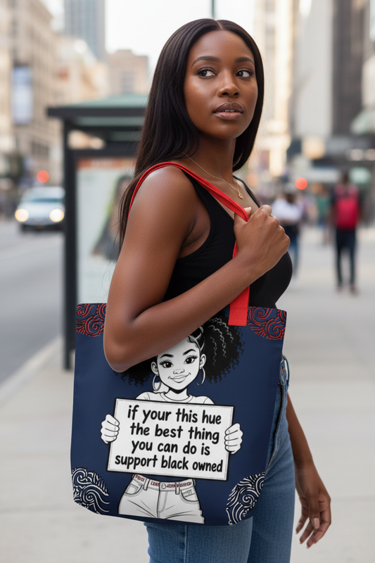 Support Black Owned Tote Bag - City Bus Stop
