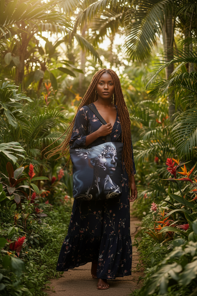 Tote Bag – Botanical Woman - Model Lifestyle