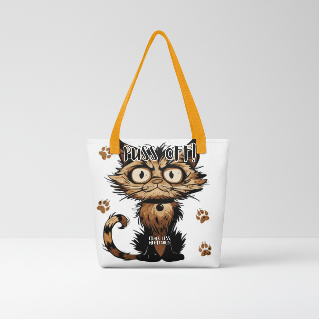 Tote Bag Cat Attitude - Yellow Solo