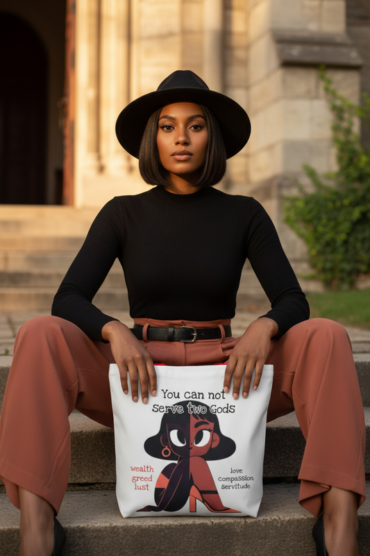 Tote Bag – You Cannot Serve Two Gods - Model Lifestyle