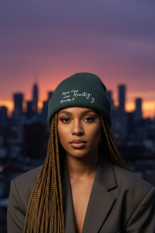 Trinity³ Beanie – Head & Hat Close-Up