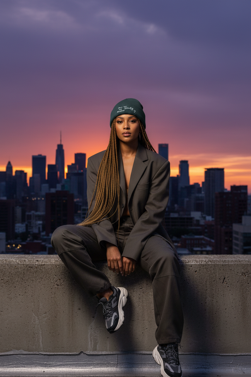 Trinity³ Beanie – Rooftop Seated