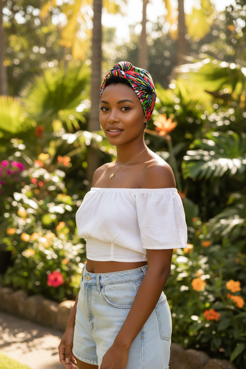 Tropical Palm – Full Head Scarf
