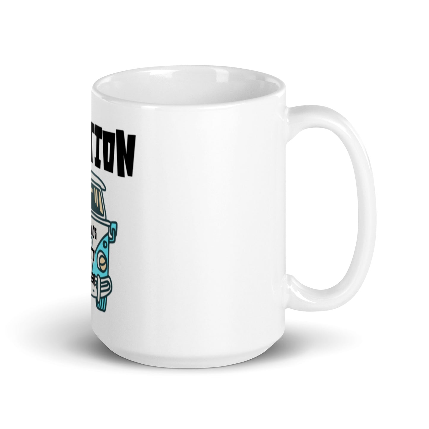 White glossy ceramic Mug – All Roads Lead to Yahweh featuring faith-inspired design with purpose-driven messaging, ideal for inspirational Christian gifts and melanin-rich imagery fans.