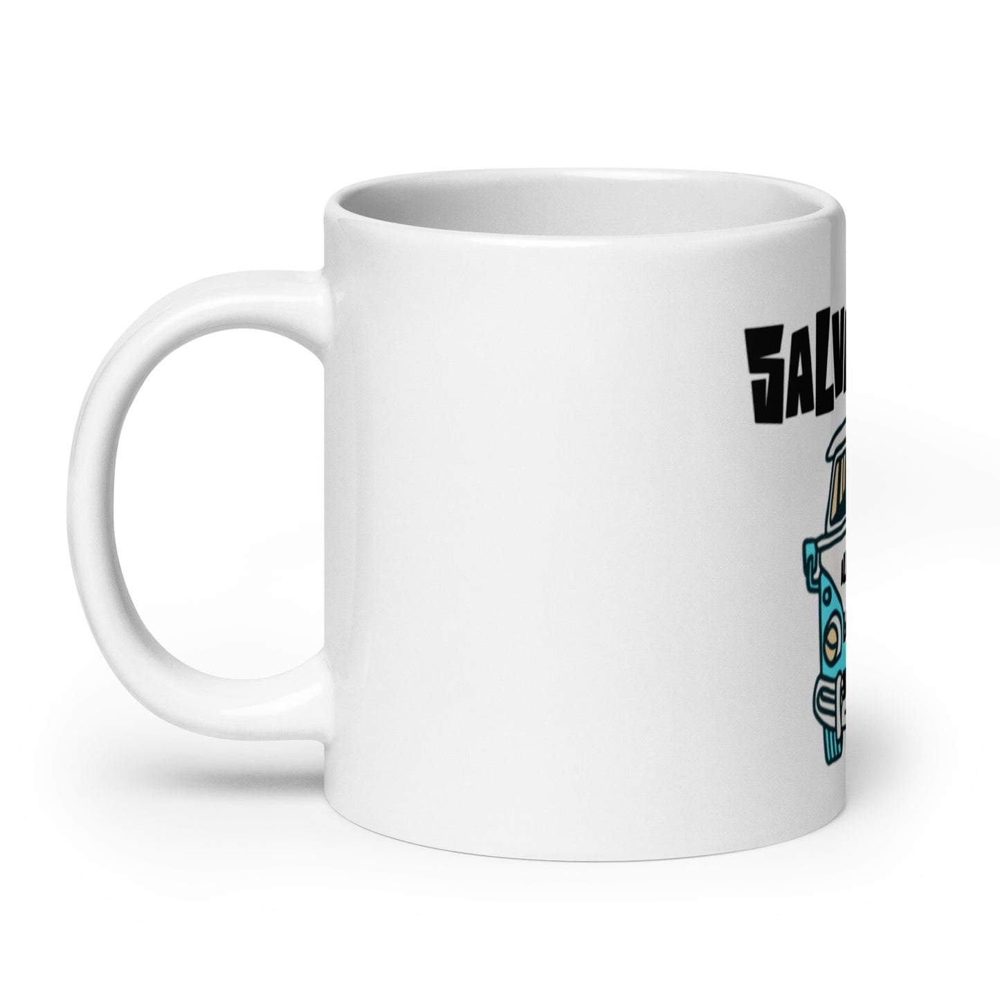 White glossy ceramic Mug – All Roads Lead to Yahweh featuring faith-inspired design with melanin-rich imagery and purpose-driven messaging, perfect for inspirational gifts and home decor.