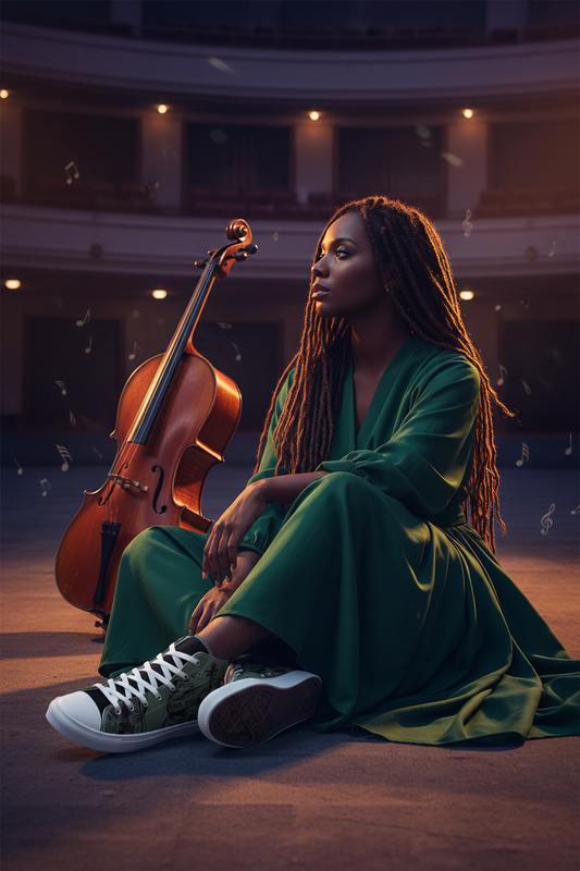 Women's High Top Sneakers – Green Violin – Editorial