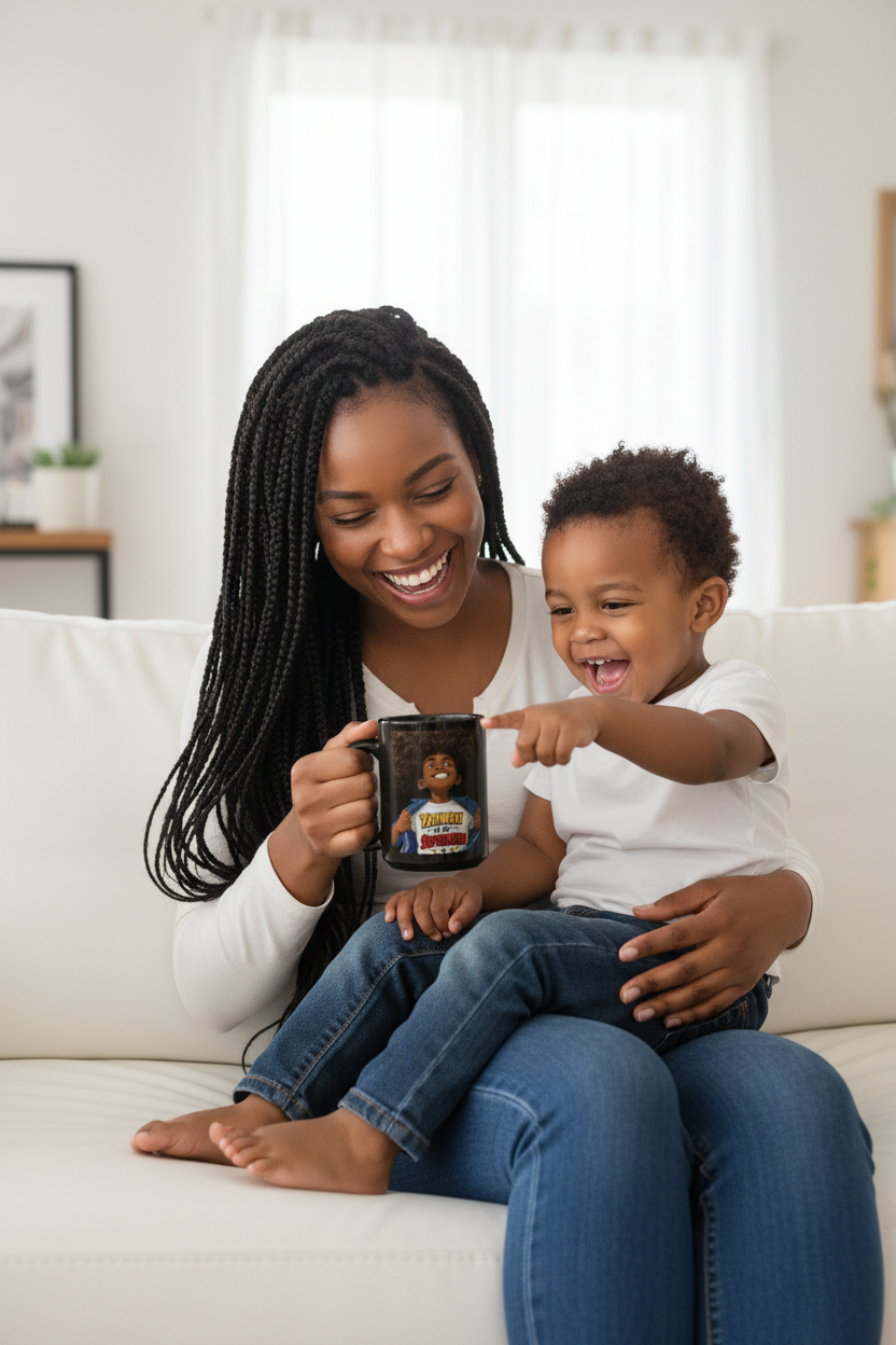 Yahweh Is My Superhero Mug - Mom & Child